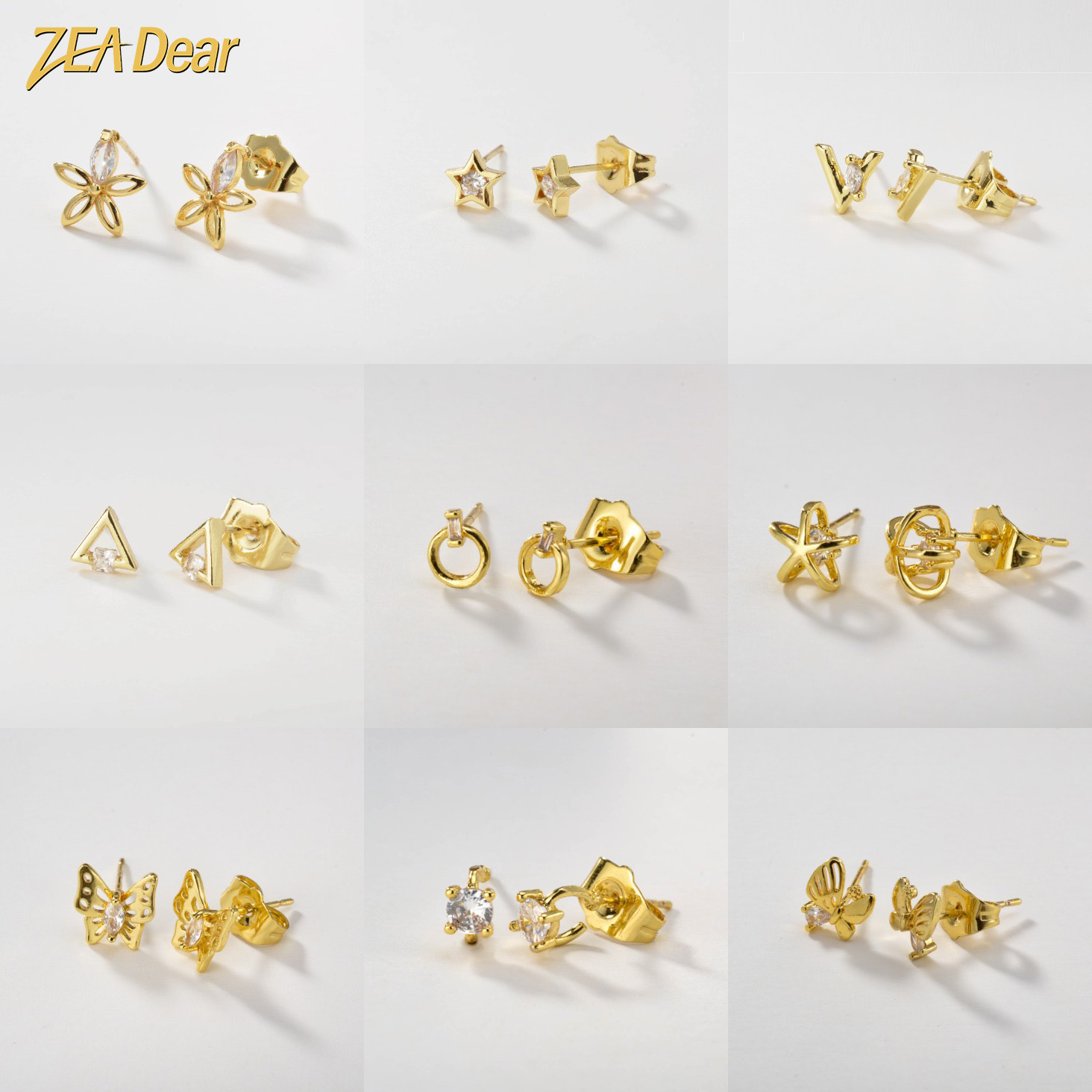 Women Accessories Dubai - أقراط مطلية بالذهب للنساء ، إكسسوارات