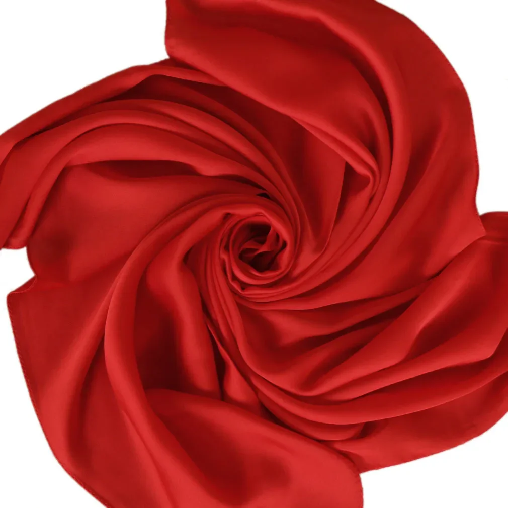 وشاح ساتان نسائي 70 سم بلون مو - مراجعة Silk Scarf Square وسعره
