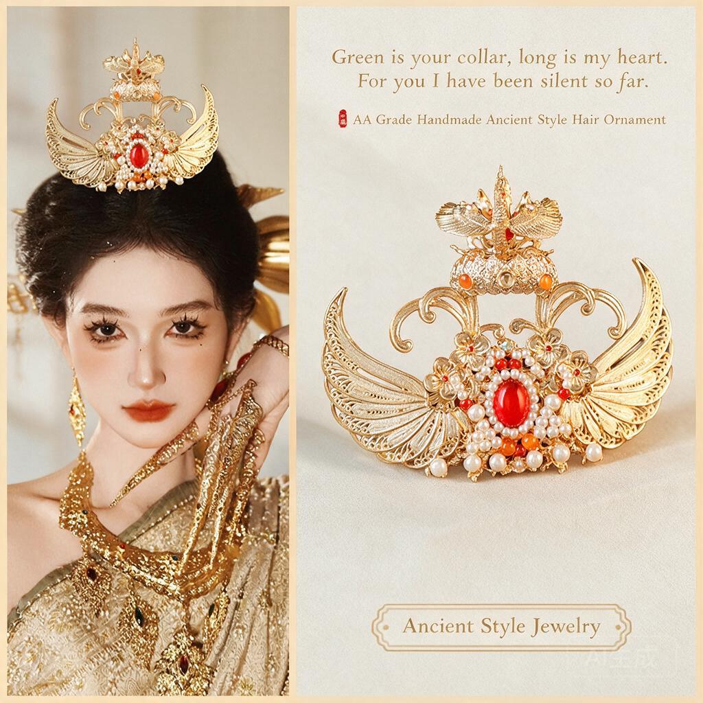 تاج شعر ذهبي على شكل أجنحة الف - مراجعة Women'S Red Accessories وسعره